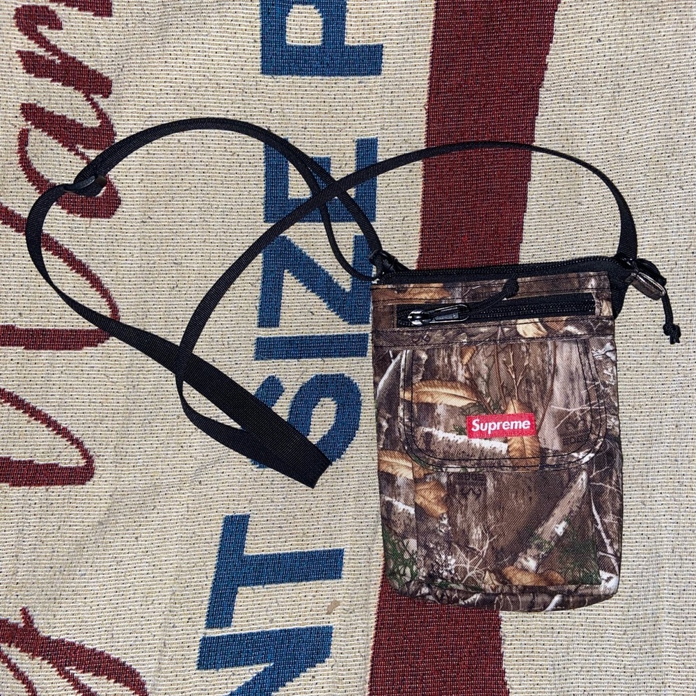 Supreme Camo Crossbody Bag with Black Strap